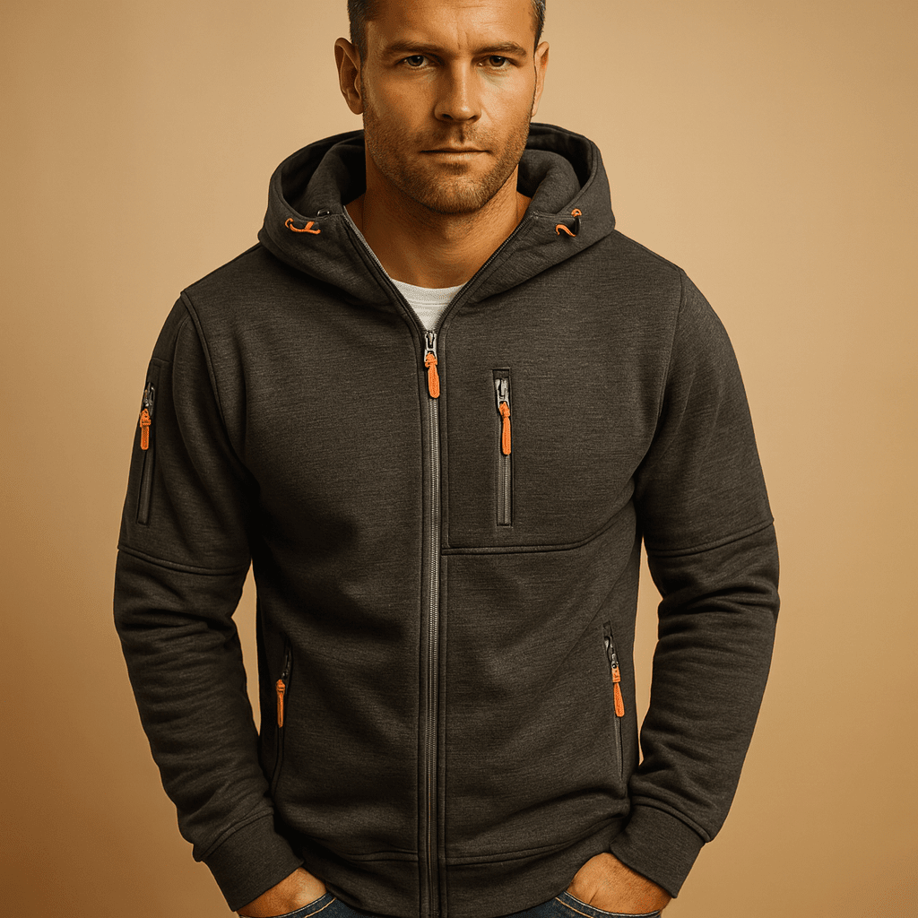 Nico | Sudadera de Hombre con Capucha y Cremallera - StilfulltMen's hoodiesD5-YY100007Gris oscuroSNico | Sudadera de Hombre con Capucha y Cremallera