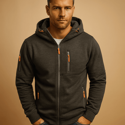 Nico | Sudadera de Hombre con Capucha y Cremallera - StilfulltMen's hoodiesD5-YY100007Gris oscuroSNico | Sudadera de Hombre con Capucha y Cremallera