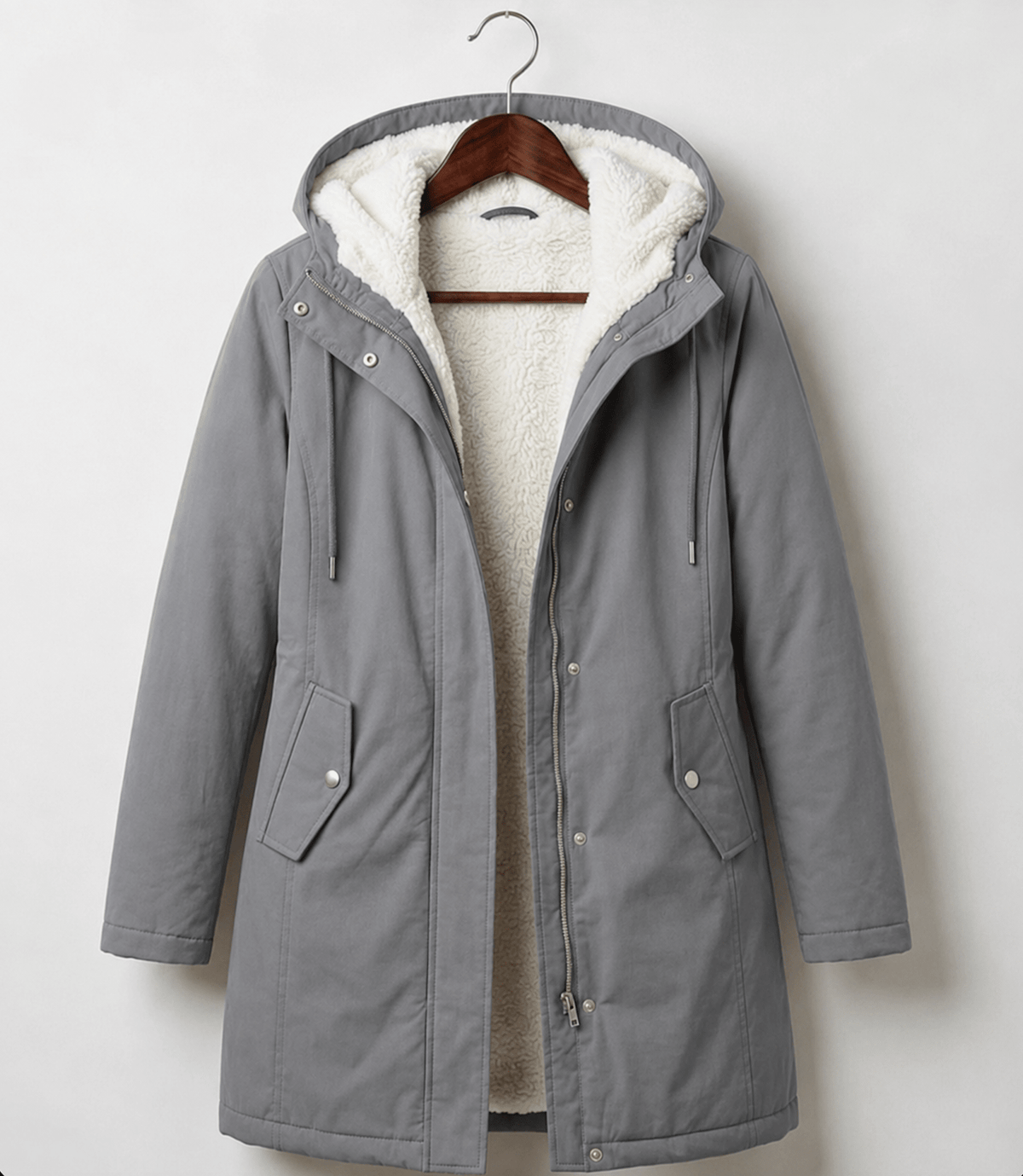 Noelle | Parka Larga Impermeable con Borreguito - StilfulltWomen's jacketsGrisMNoelle | Parka Larga Impermeable con Borreguito