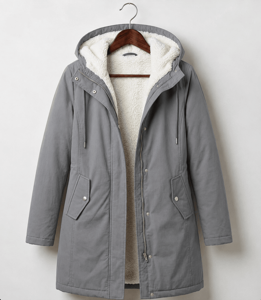 Noelle | Parka Larga Impermeable con Borreguito - StilfulltWomen's jacketsGrisMNoelle | Parka Larga Impermeable con Borreguito