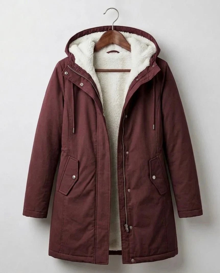 Noelle | Parka Larga Impermeable con Borreguito - StilfulltWomen's jacketsVinotintoMNoelle | Parka Larga Impermeable con Borreguito