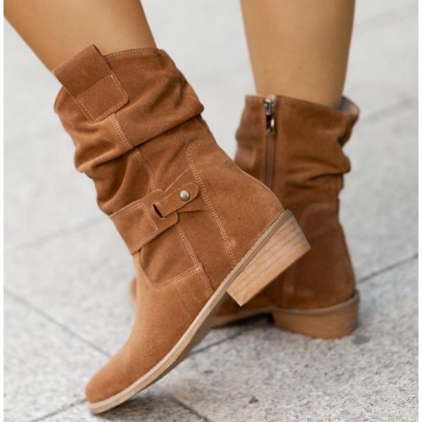 Noemí | Botas Slouchy de Efecto Ante - StilfulltWomen's shoesMarrón tejano35Noemí | Botas Slouchy de Efecto Ante