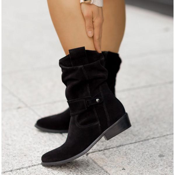 Noemí | Botas Slouchy de Efecto Ante - StilfulltWomen's shoesNegro Manhattan35Noemí | Botas Slouchy de Efecto Ante
