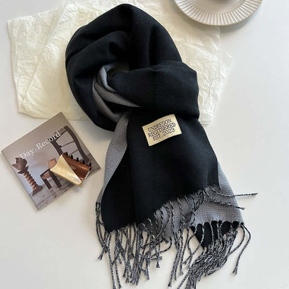 Noemie | Bufanda Reversible Ancha con Flecos - StilfulltScarvesgl1787385055874646384AmarilloNoemie | Bufanda Reversible Ancha con Flecos