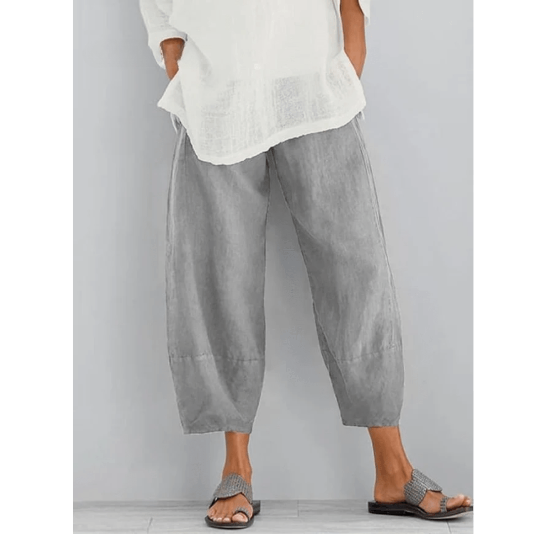 Nolan | Pantalón de Lino Holgado Tobillero - StilfulltWomen's pantsAzulSNolan | Pantalón de Lino Holgado Tobillero