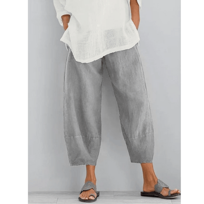 Nolan | Pantalón de Lino Holgado Tobillero - StilfulltWomen's pantsAzulSNolan | Pantalón de Lino Holgado Tobillero