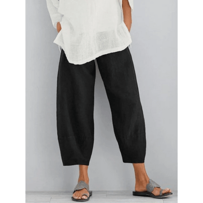 Nolan | Pantalón de Lino Holgado Tobillero - StilfulltWomen's pantsNegroSNolan | Pantalón de Lino Holgado Tobillero