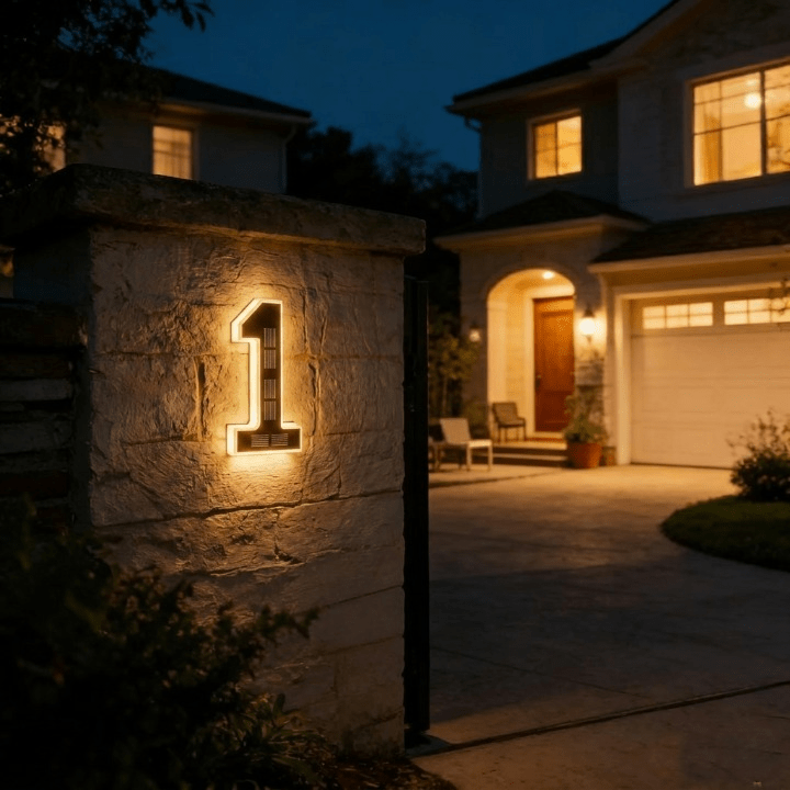 Numora | Número de Casa Solar con Luz LED Automática - StilfulltHome decorSKU_1781446962199_531Numora | Número de Casa Solar con Luz LED Automática