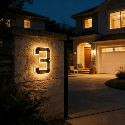 Numora | Número de Casa Solar con Luz LED Automática - StilfulltHome decorSKU_1781446962199_783Numora | Número de Casa Solar con Luz LED Automática