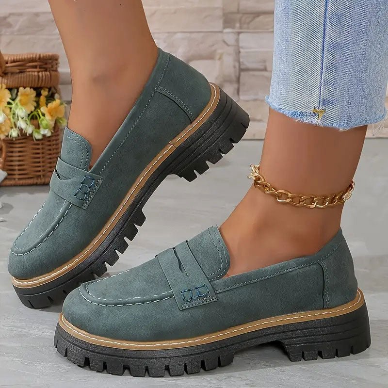 Odalys | Mocasines de Ante con Plataforma - StilfulltWomen's shoesLH10283066SLS36DAzul36Odalys | Mocasines de Ante con Plataforma