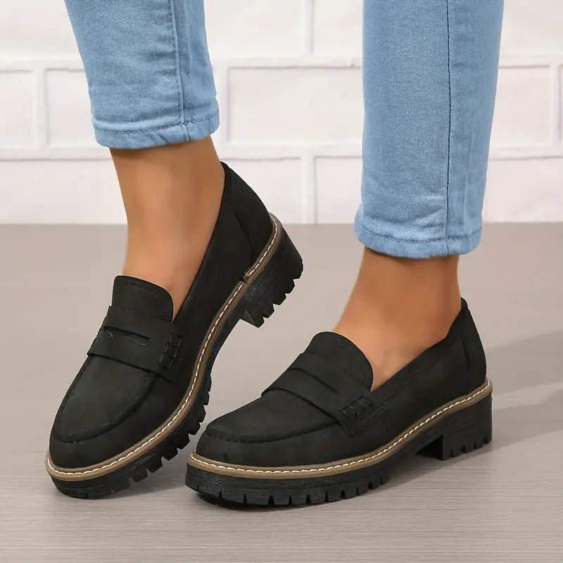 Odalys | Mocasines de Ante con Plataforma - StilfulltWomen's shoesLH10283066HEI36DNegro36Odalys | Mocasines de Ante con Plataforma
