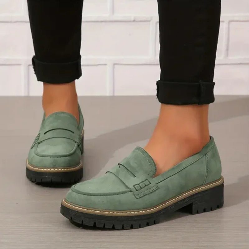 Odalys | Mocasines de Ante con Plataforma - StilfulltWomen's shoesLH10283066MLV36DVerde36Odalys | Mocasines de Ante con Plataforma