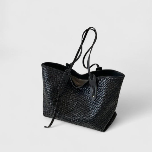 Odette | Bolso Tote de Textura Trenzada - StilfulltWomen's handbagsNegroOdette | Bolso Tote de Textura Trenzada