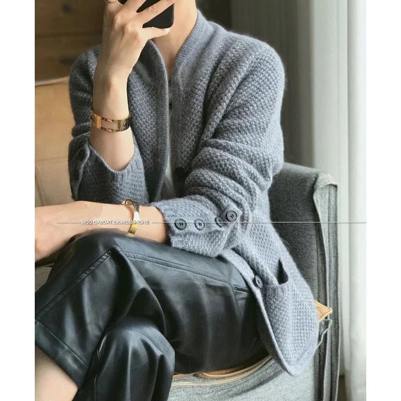 Odile | Chaqueta de Punto Grueso con Cuello Mao - StilfulltWomen's vestsVER25CAMSVER7388CamelSOdile | Chaqueta de Punto Grueso con Cuello Mao