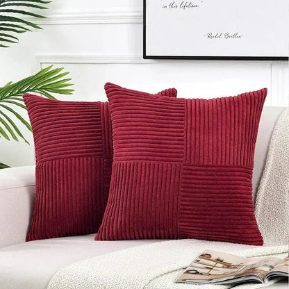 Olivine | Set de 2 Fundas de Cojín de Pana Suave - StilfulltHome decorRIBFLUWELE-ROOD4-W4HRRojo45 x 45 cmOlivine | Set de 2 Fundas de Cojín de Pana Suave