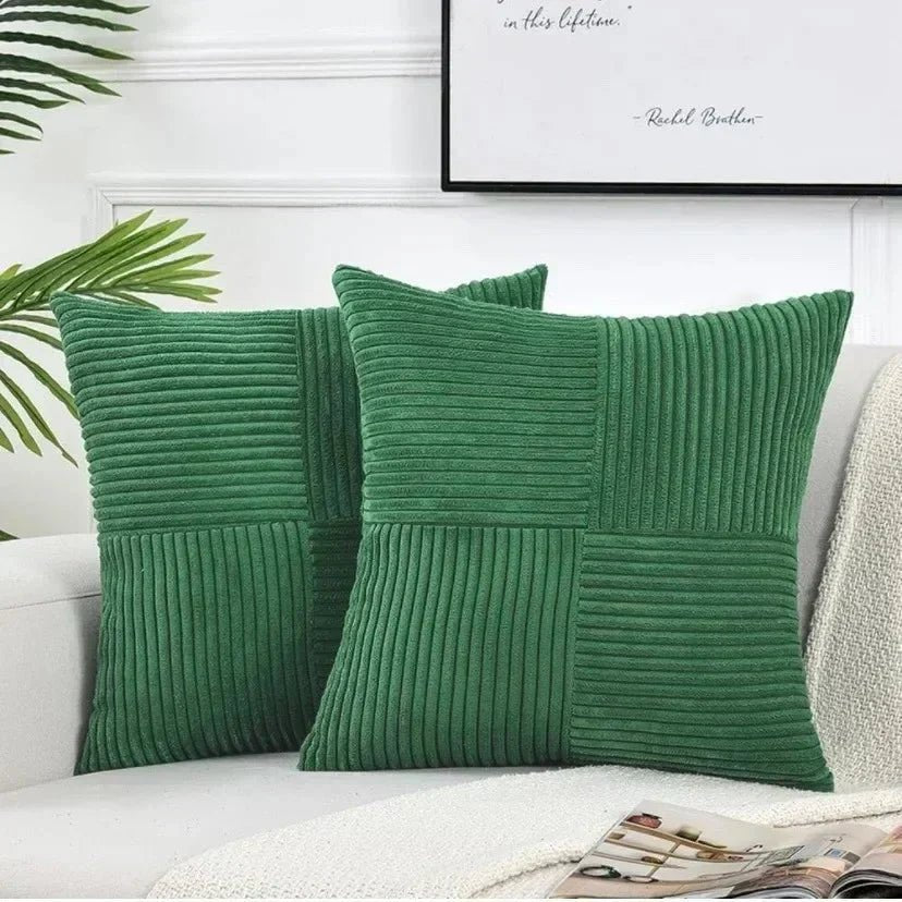 Olivine | Set de 2 Fundas de Cojín de Pana Suave - StilfulltHome decorRIBFLUWELE-GROEN-RKW8Verde45 x 45 cmOlivine | Set de 2 Fundas de Cojín de Pana Suave