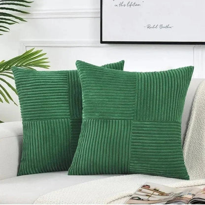 Olivine | Set de 2 Fundas de Cojín de Pana Suave - StilfulltHome decorRIBFLUWELE-GROEN-RKW8Verde45 x 45 cmOlivine | Set de 2 Fundas de Cojín de Pana Suave