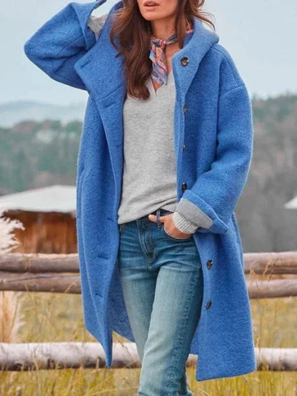 Ondine | Abrigo con Capucha de Bouclé - StilfulltWomen's jacketsAzulSOndine | Abrigo con Capucha de Bouclé