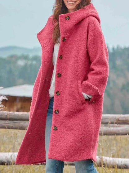 Ondine | Abrigo con Capucha de Bouclé - StilfulltWomen's jacketsRosaSOndine | Abrigo con Capucha de Bouclé