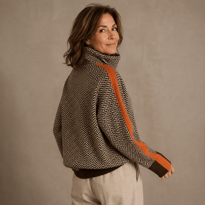 Ottilie | Jersey Cuello Alto Espiga Bicolor - StilfulltWomen's sweatersVerdeSOttilie | Jersey Cuello Alto Espiga Bicolor