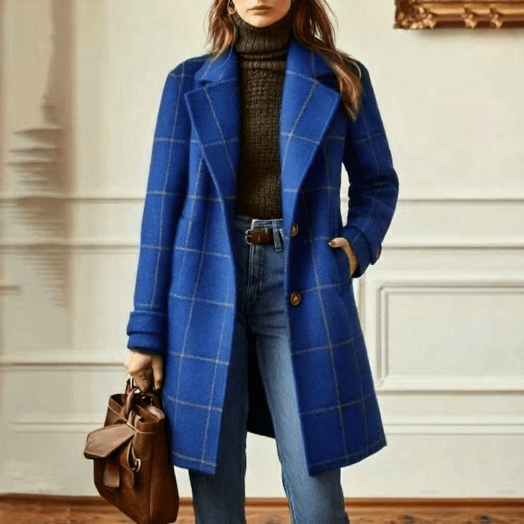 Ottoline | Abrigo de Lana a Cuadros Entallado - StilfulltWomen's jacketsCamelS (EU 36-38 / UK 8-10)Ottoline | Abrigo de Lana a Cuadros Entallado
