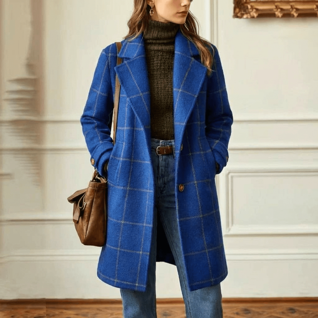 Ottoline | Abrigo de Lana a Cuadros Entallado - StilfulltWomen's jacketsCamelS (EU 36-38 / UK 8-10)Ottoline | Abrigo de Lana a Cuadros Entallado