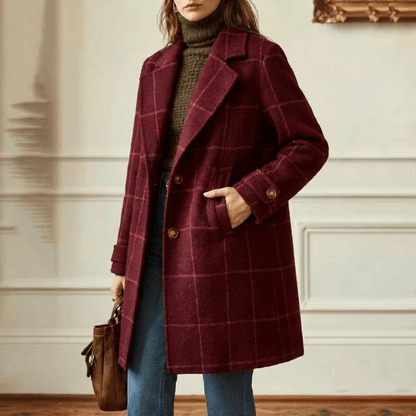 Ottoline | Abrigo de Lana a Cuadros Entallado - StilfulltWomen's jacketsCamelS (EU 36-38 / UK 8-10)Ottoline | Abrigo de Lana a Cuadros Entallado