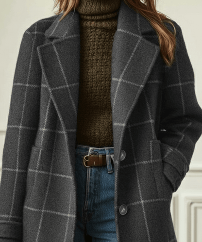 Ottoline | Abrigo de Lana a Cuadros Entallado - StilfulltWomen's jacketsCamelS (EU 36-38 / UK 8-10)Ottoline | Abrigo de Lana a Cuadros Entallado