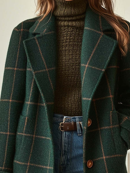 Ottoline | Abrigo de Lana a Cuadros Entallado - StilfulltWomen's jacketsVerde bosqueS (EU 36-38 / UK 8-10)Ottoline | Abrigo de Lana a Cuadros Entallado