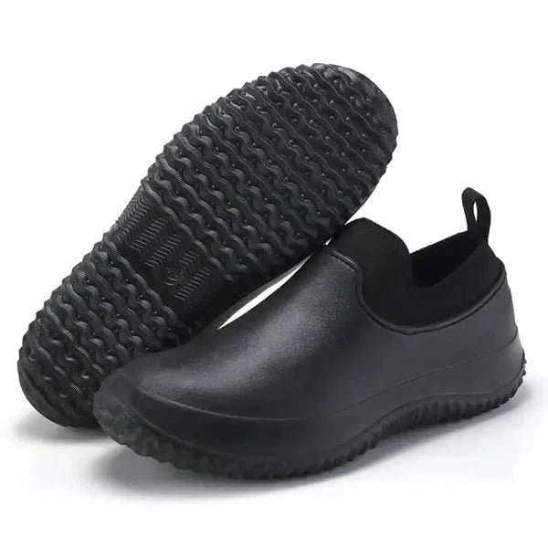 Percy men's waterproof slip-on work shoes in black
