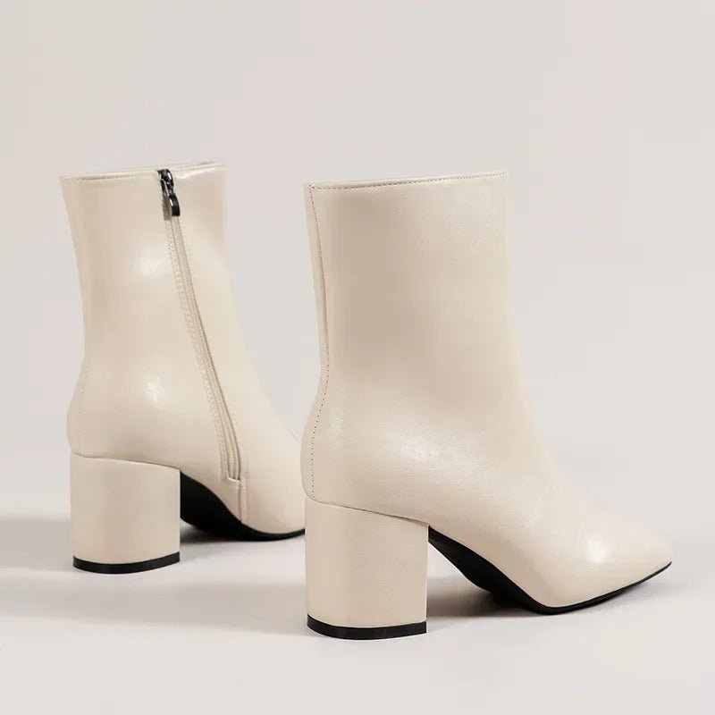 Philippa patent pointed-toe ankle boots with block heel, alternative view