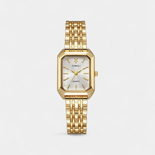 Phoebe gold-tone rectangular bracelet watch