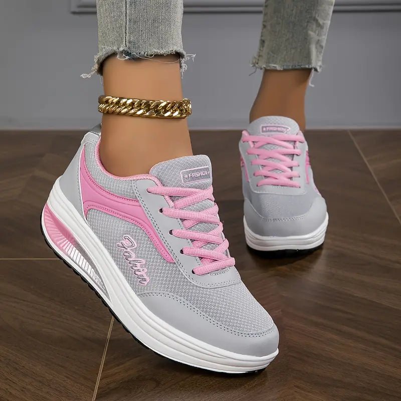 Piper | Zapatillas con Plataforma y Cordones - StilfulltWomen's shoesDSHD2-QK209019Gris con rosa35Piper | Zapatillas con Plataforma y Cordones