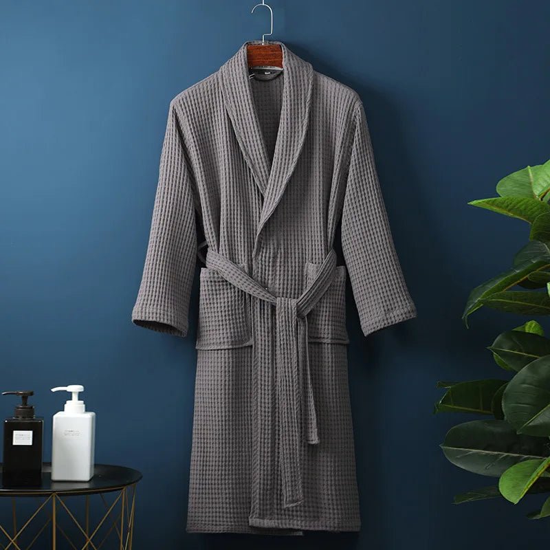 Quinn | Albornoz Kimono Ligero de Gofre - StilfulltWomen's sleepwearADEMENDEKA-GRIJS-MG42GrisMujeres MQuinn | Albornoz Kimono Ligero de Gofre
