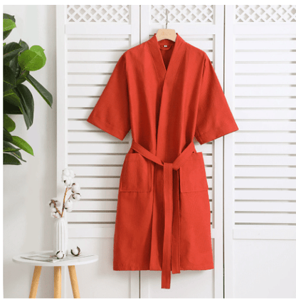 Quinn | Albornoz Kimono Ligero de Gofre - StilfulltWomen's sleepwearADEMENDEKA-ORANJ-G2BWNaranjaMujeres MQuinn | Albornoz Kimono Ligero de Gofre