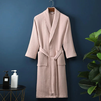 Quinn | Albornoz Kimono Ligero de Gofre - StilfulltWomen's sleepwearADEMENDEKA-ROZEV-V467RosaMujeres MQuinn | Albornoz Kimono Ligero de Gofre
