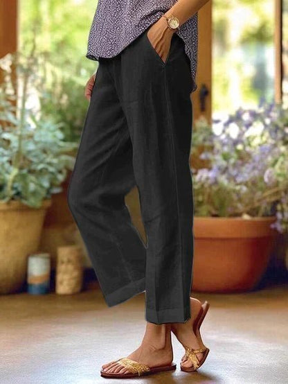 Quinn | Pantalón Recto con Bolsillos Laterales - StilfulltWomen's pantsNegroSQuinn | Pantalón Recto con Bolsillos Laterales