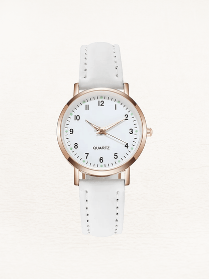 Quinn | Reloj Redondo con Correa de Piel - StilfulltWomen's watchesBlancoQuinn | Reloj Redondo con Correa de Piel