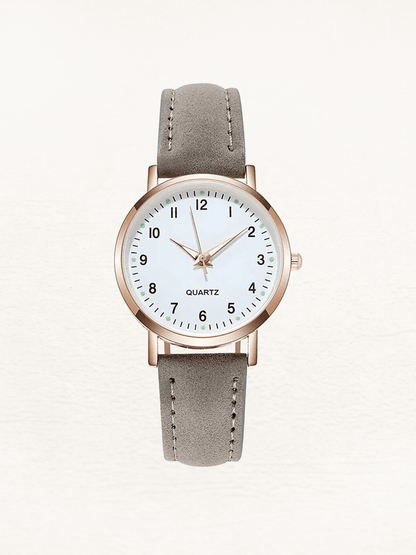 Quinn | Reloj Redondo con Correa de Piel - StilfulltWomen's watchesGrisQuinn | Reloj Redondo con Correa de Piel