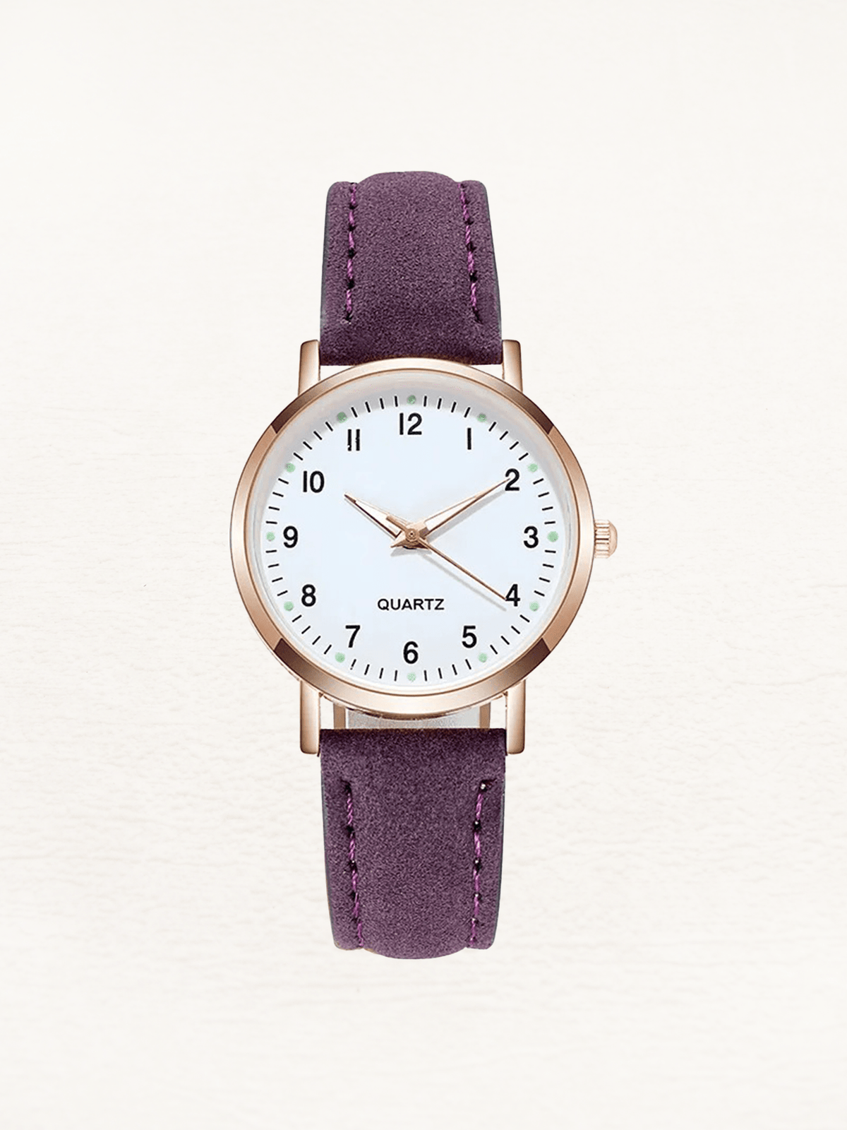 Quinn | Reloj Redondo con Correa de Piel - StilfulltWomen's watchesMoradoQuinn | Reloj Redondo con Correa de Piel