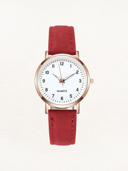 Quinn | Reloj Redondo con Correa de Piel - StilfulltWomen's watchesRojoQuinn | Reloj Redondo con Correa de Piel