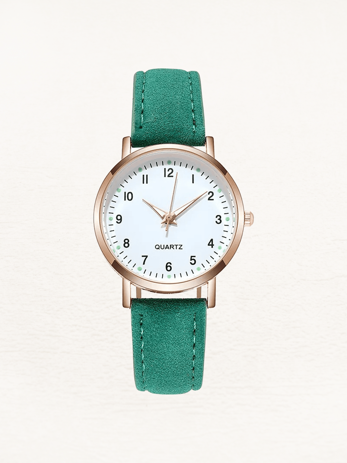 Quinn | Reloj Redondo con Correa de Piel - StilfulltWomen's watchesVerdeQuinn | Reloj Redondo con Correa de Piel