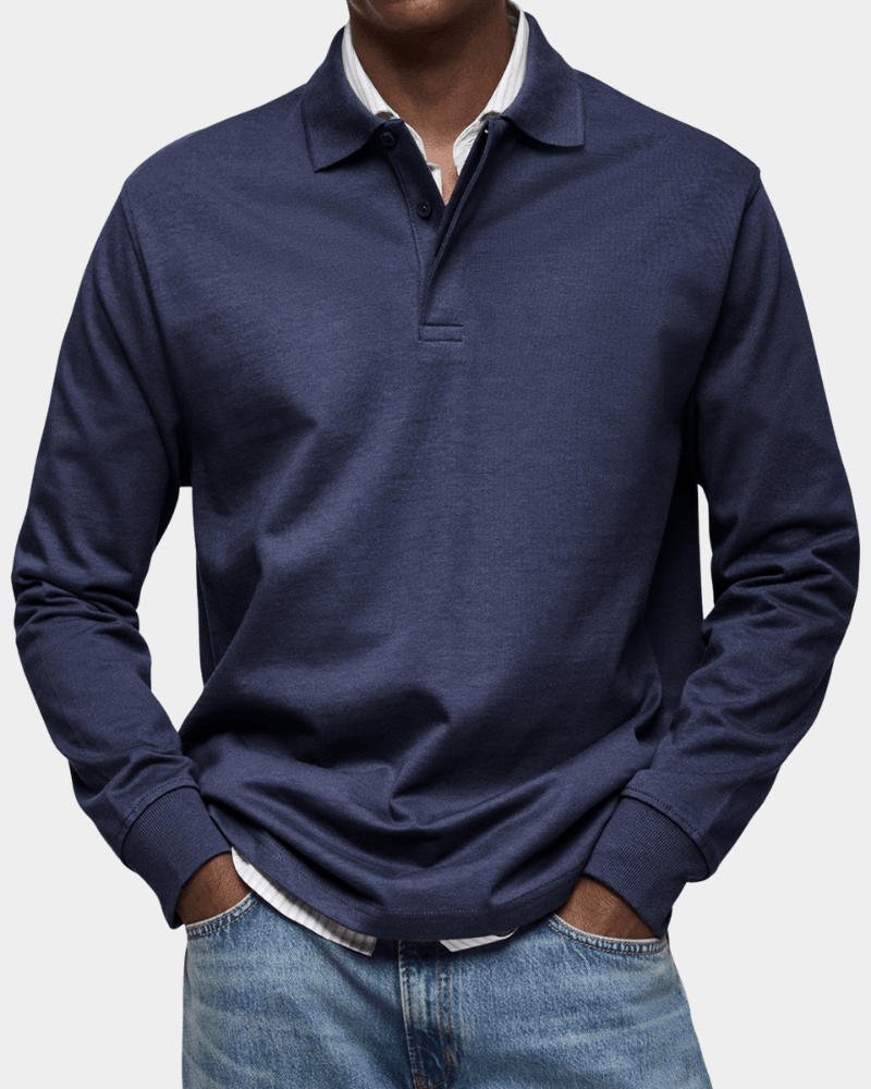 Rafferty | Polo Clásico Liso de Manga Larga - StilfulltMen's sweatersDMED1-WQ726001Azul marinoSRafferty | Polo Clásico Liso de Manga Larga