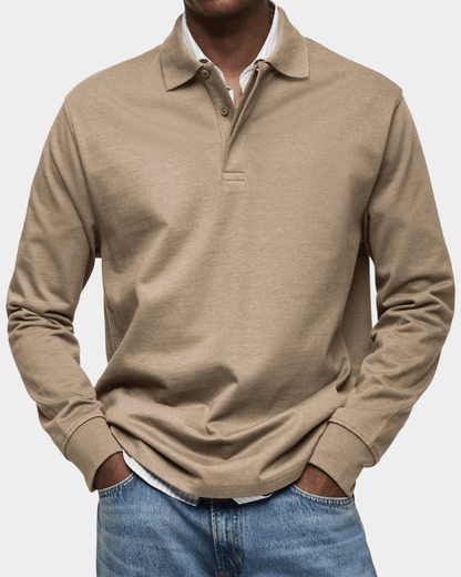 Rafferty | Polo Clásico Liso de Manga Larga - StilfulltMen's sweatersDMED1-WQ726073CaquiSRafferty | Polo Clásico Liso de Manga Larga