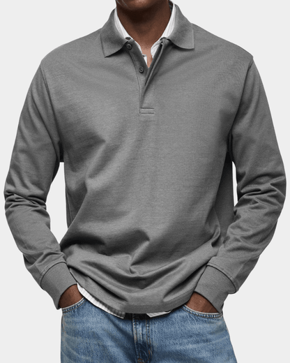 Rafferty | Polo Clásico Liso de Manga Larga - StilfulltMen's sweatersDMED1-WQ726065GrisSRafferty | Polo Clásico Liso de Manga Larga