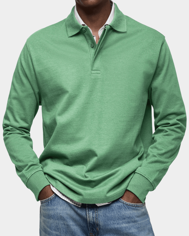 Rafferty | Polo Clásico Liso de Manga Larga - StilfulltMen's sweatersDMED1-WQ726017VerdeSRafferty | Polo Clásico Liso de Manga Larga