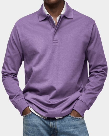 Rafferty | Polo Clásico Liso de Manga Larga - StilfulltMen's sweatersDMED1-WQ726033VioletaSRafferty | Polo Clásico Liso de Manga Larga