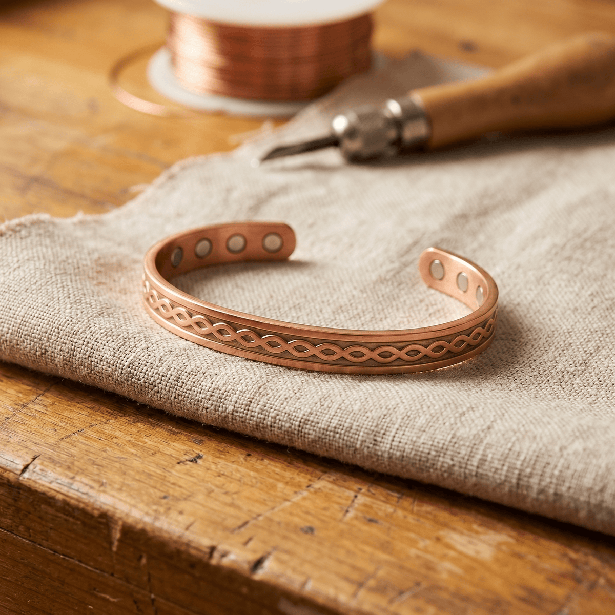 Ravenna | Brazalete de Cobre Grabado y Ajustable - StilfulltWomen's jewelryRavenna | Brazalete de Cobre Grabado y Ajustable