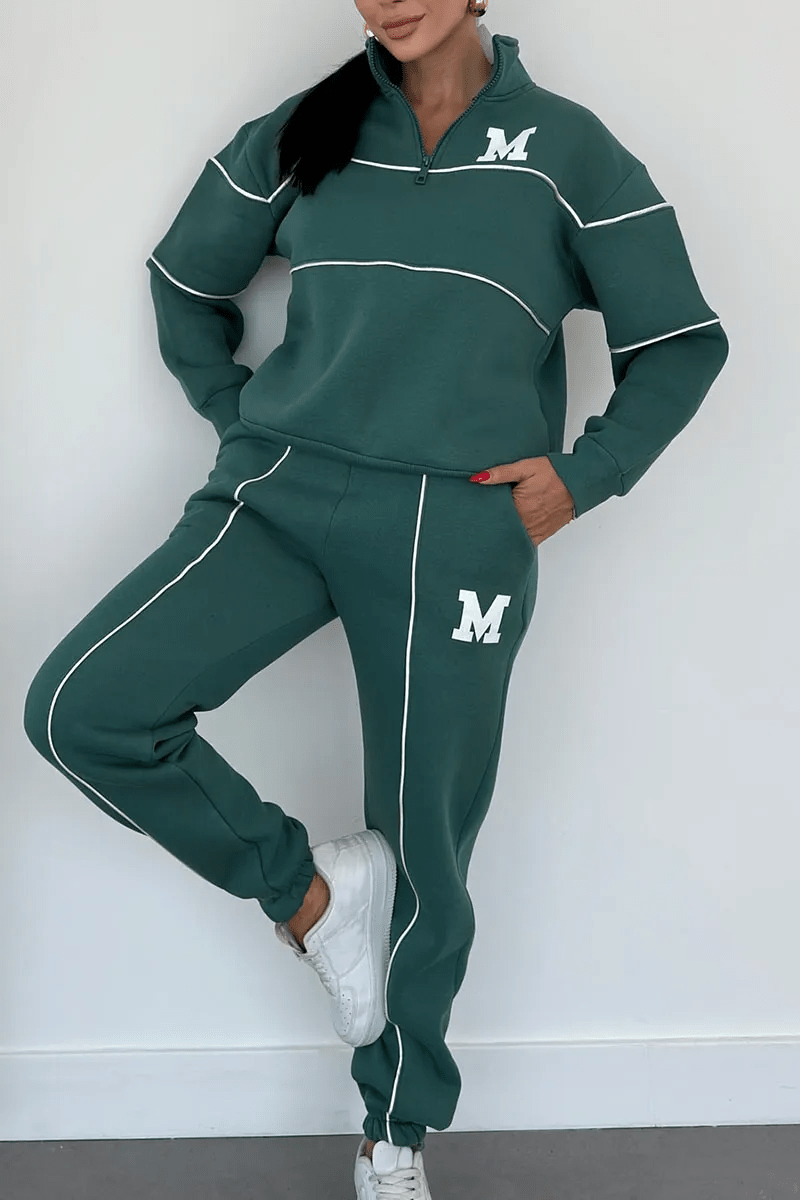 Renata | Conjunto Deportivo de Media Cremallera - StilfulltWomen's outfit setsP0235 - VarmDragt - Gray S - 1 pcLichtbruinSRenata | Conjunto Deportivo de Media Cremallera