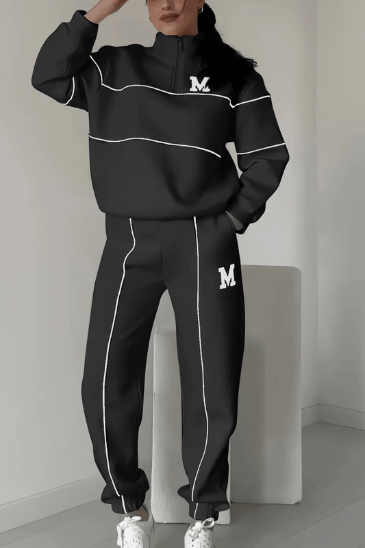 Renata | Conjunto Deportivo de Media Cremallera - StilfulltWomen's outfit setsP0235 - VarmDragt - Black S - 1 pcZwartSRenata | Conjunto Deportivo de Media Cremallera